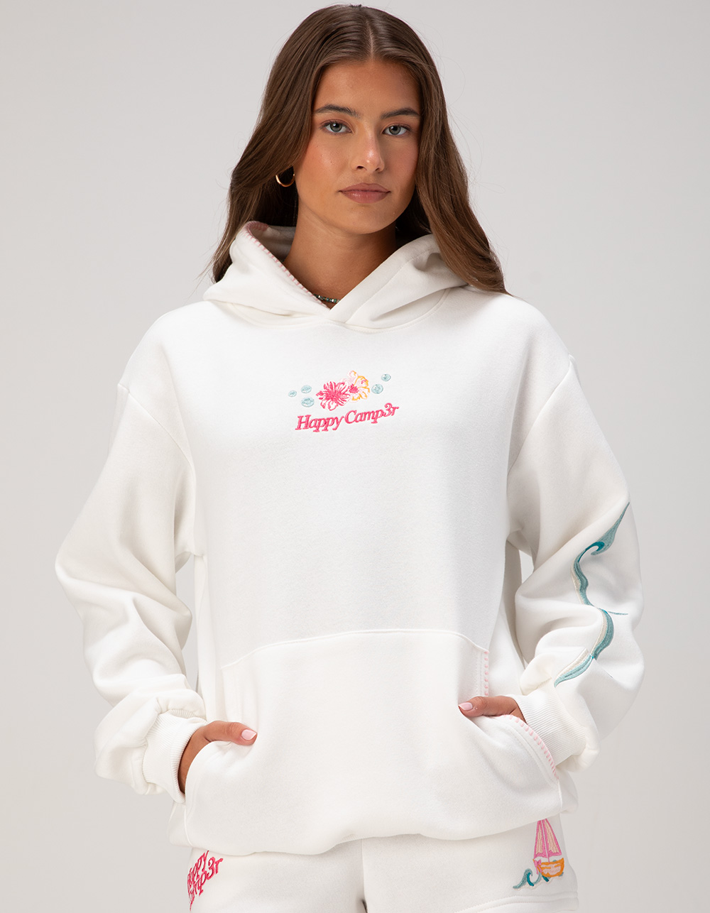 HAPPY CAMP3R The Sea Is Calling Womens Hoodie - CREAM