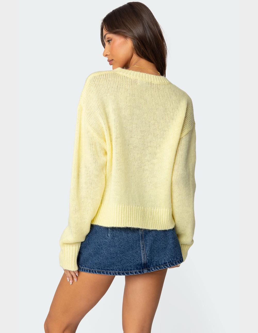 EDIKTED Kyrah Oversized Knit Sweater - YELLOW
