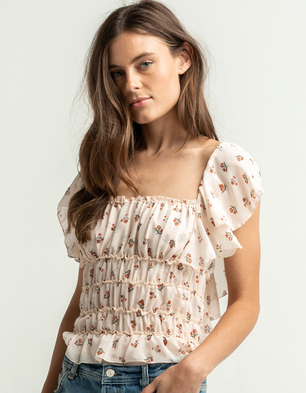 FREE PEOPLE Juliet Printed Bodysuit IVORY Tillys