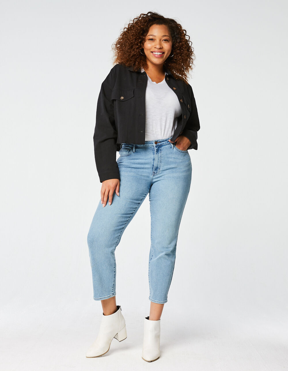 Light Wash Womens Straight Leg Jeans 