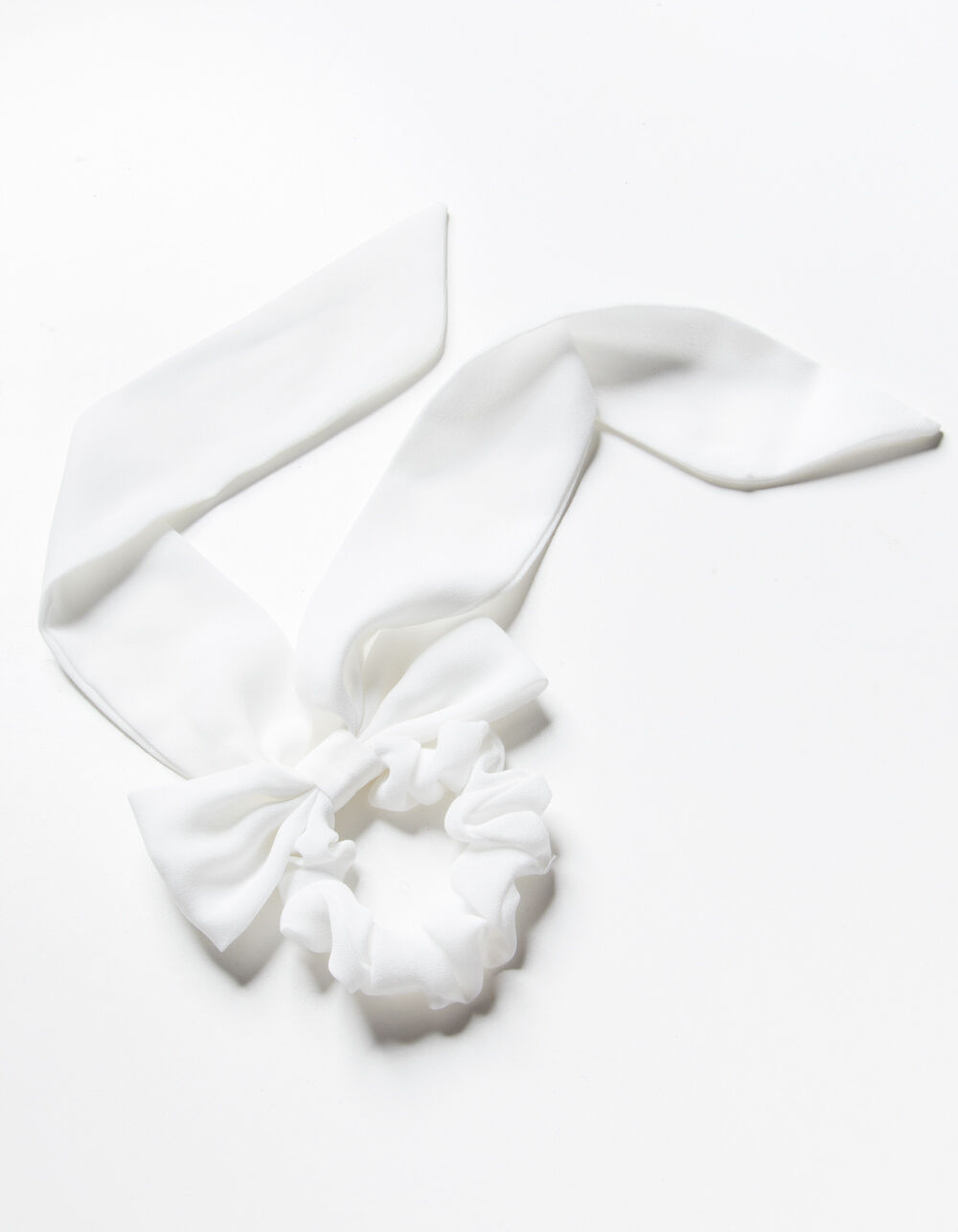 FULL TILT Solid White Scarf Scrunchie image number 0