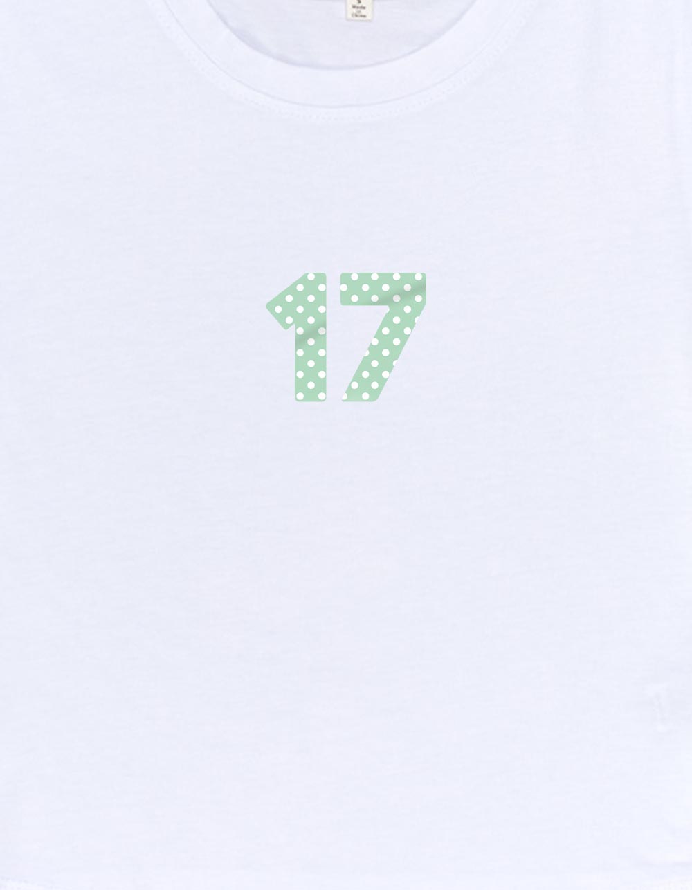 17 Polka Dot Fill Womens Baby Tee - WHITE