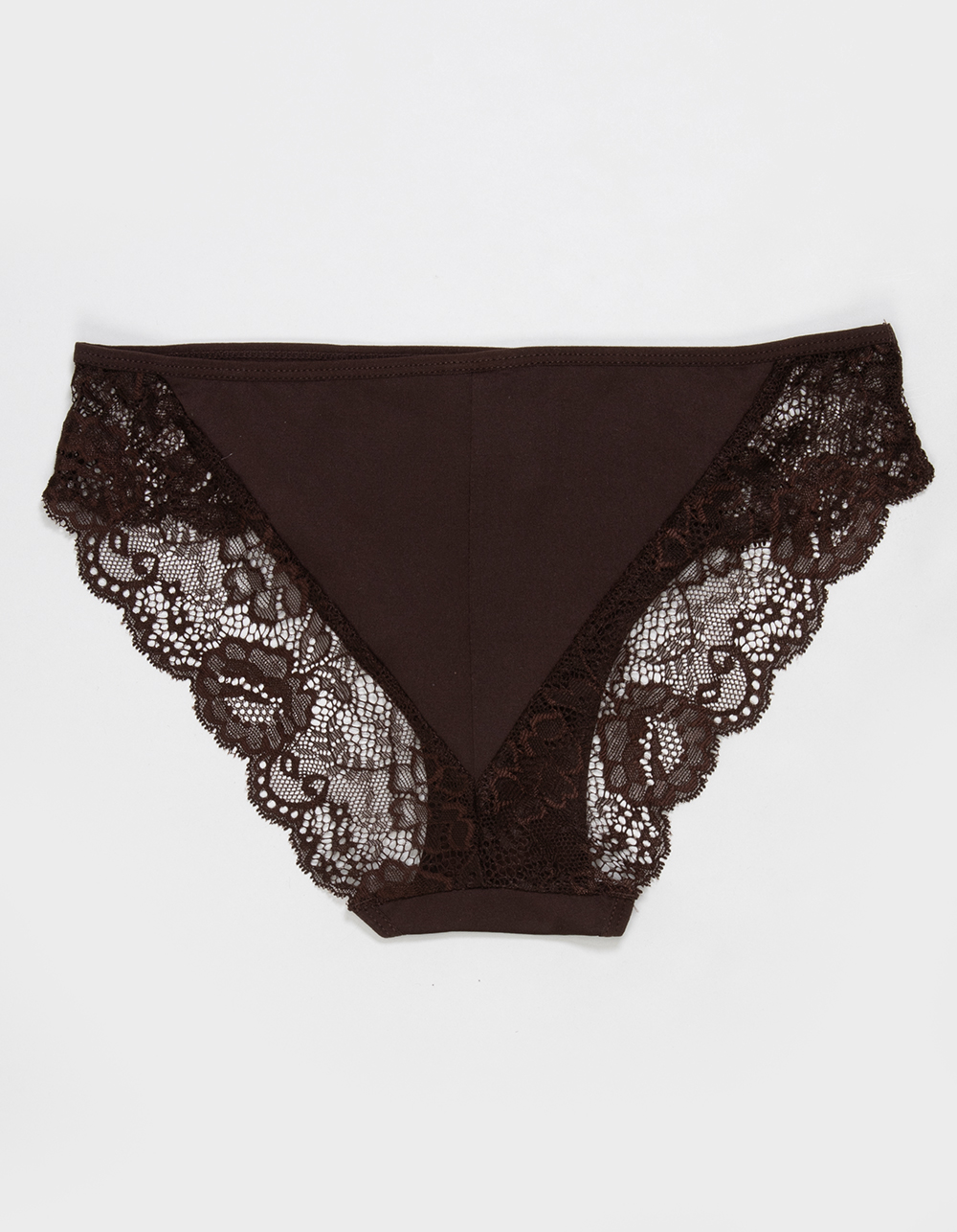 FULL TILT Micro Lace Bikini Panties - DARK BROWN