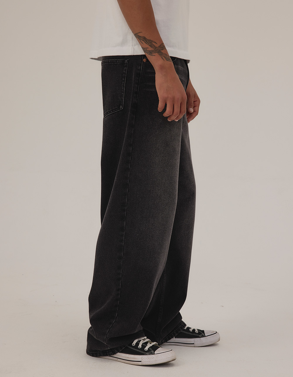 RSQ Mens Extra Baggy Jeans - WASHED BLACK