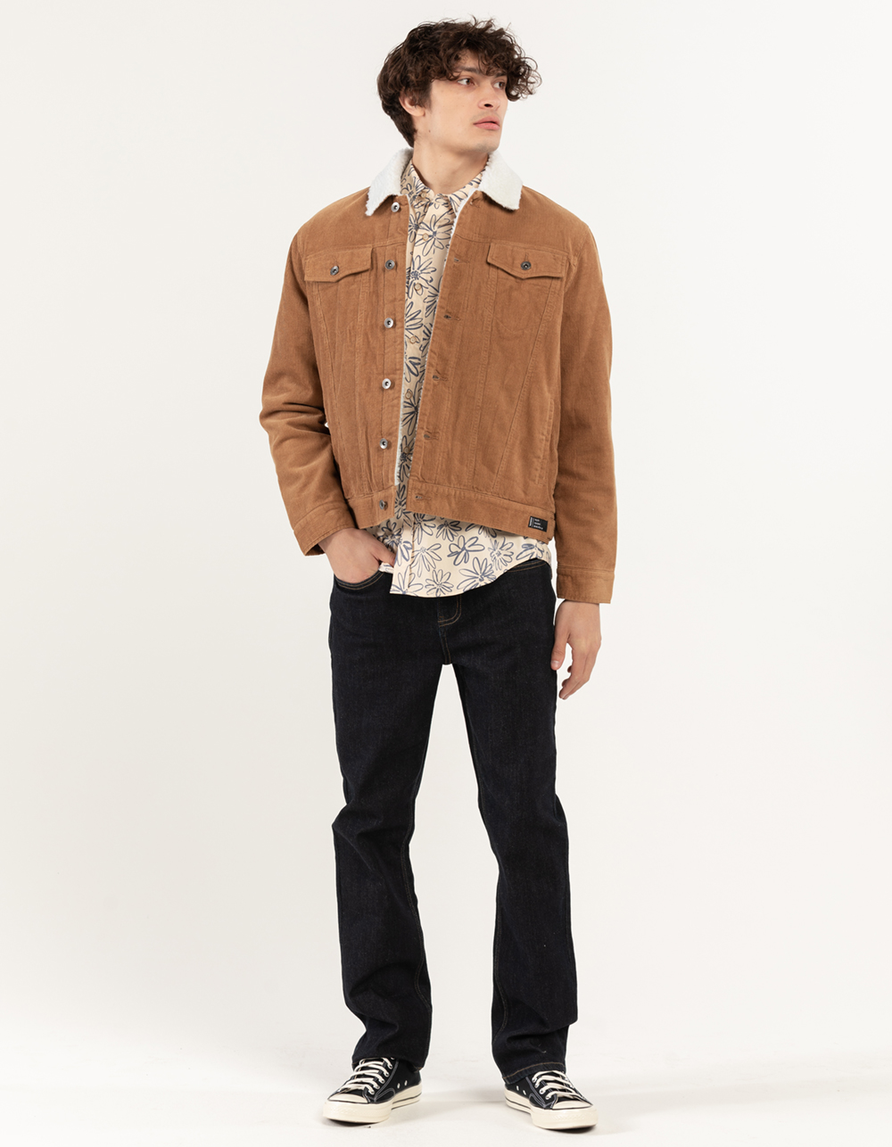 RSQ Mens Sherpa Lined Corduroy Jacket 
