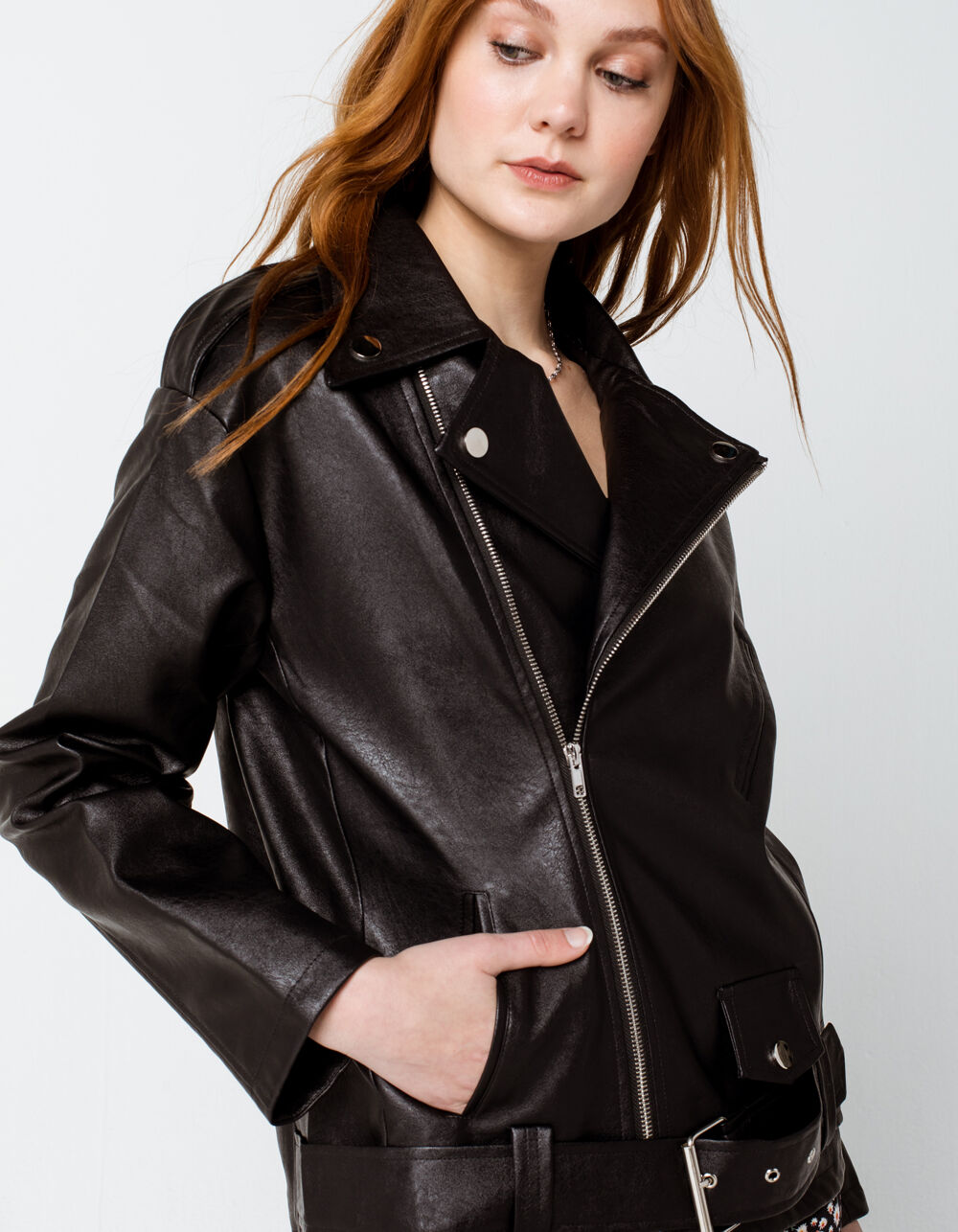 KNOW ONE CARES Oversized Womens Moto Jacket - BLACK | Tillys