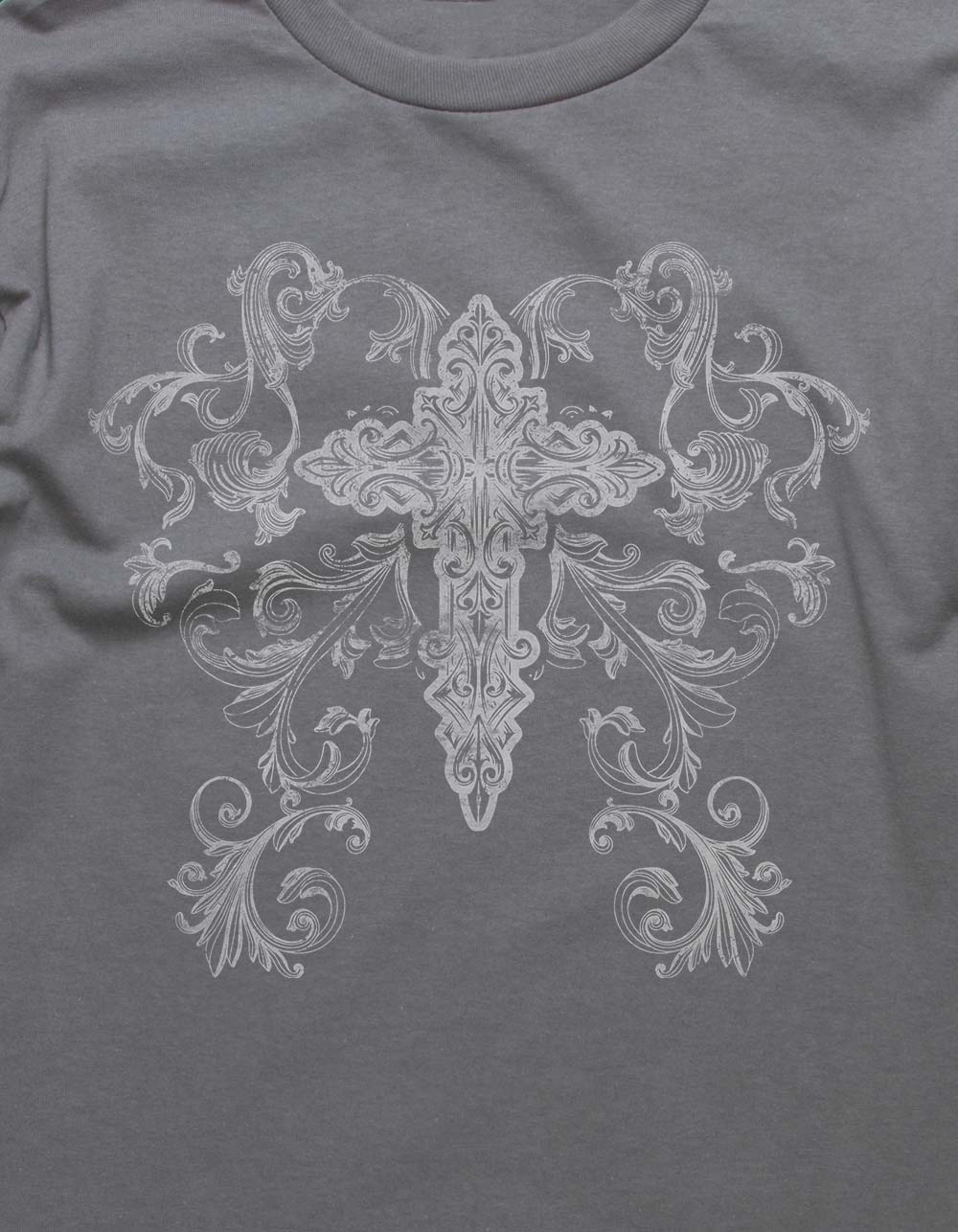 CROSS Grunge Unisex Long Sleeve Tee - CHARCOAL