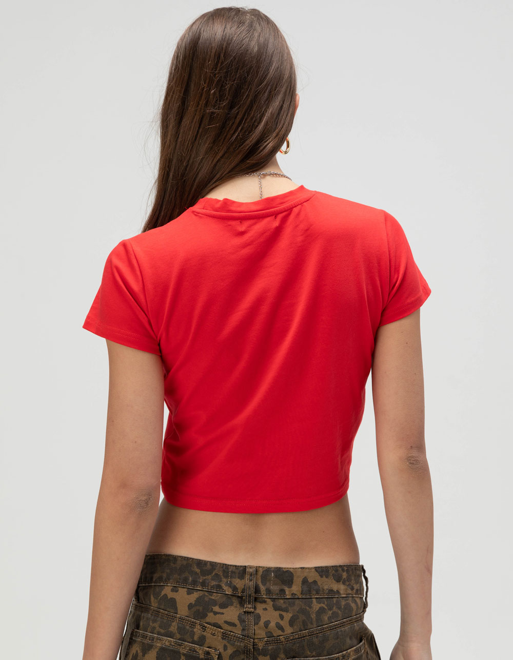 VON DUTCH Oval Logo Womens Baby Tee - RED