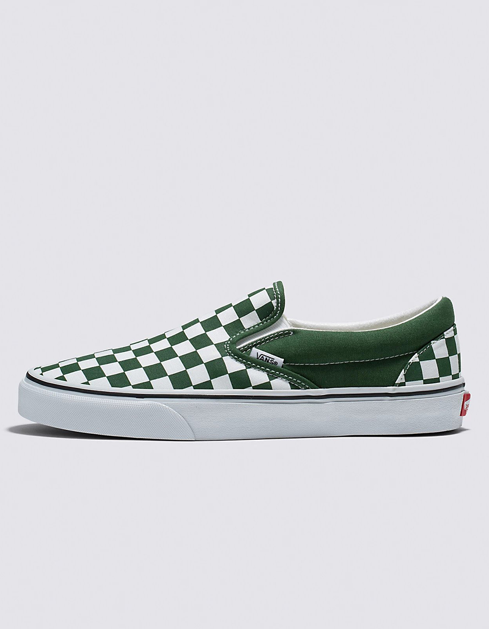 VANS Checkerboard Classic Slip-On Shoes - DK GREEN | Tillys