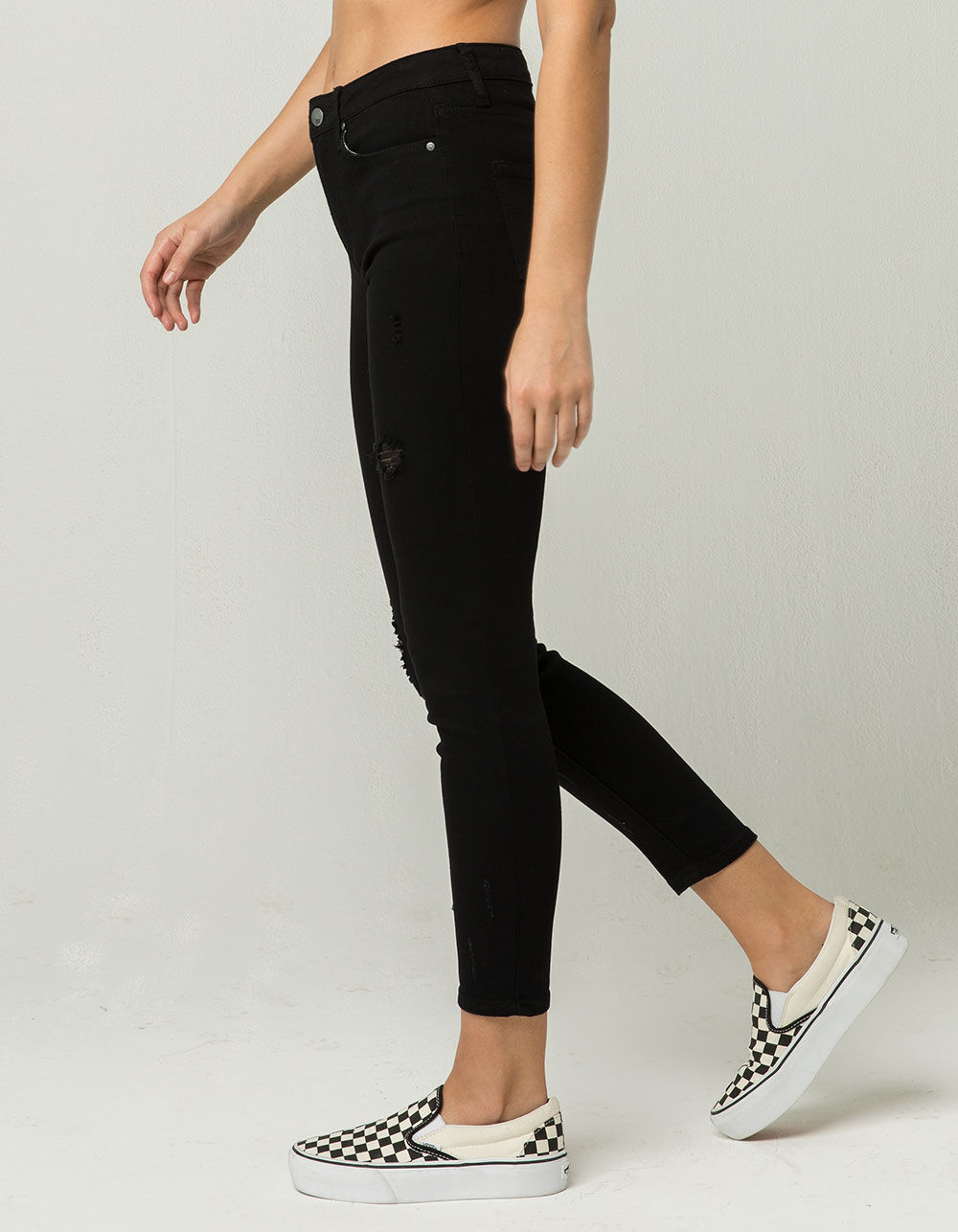 RSQ Cali High Rise Ankle Womens Ripped Skinny Jeans image number 3