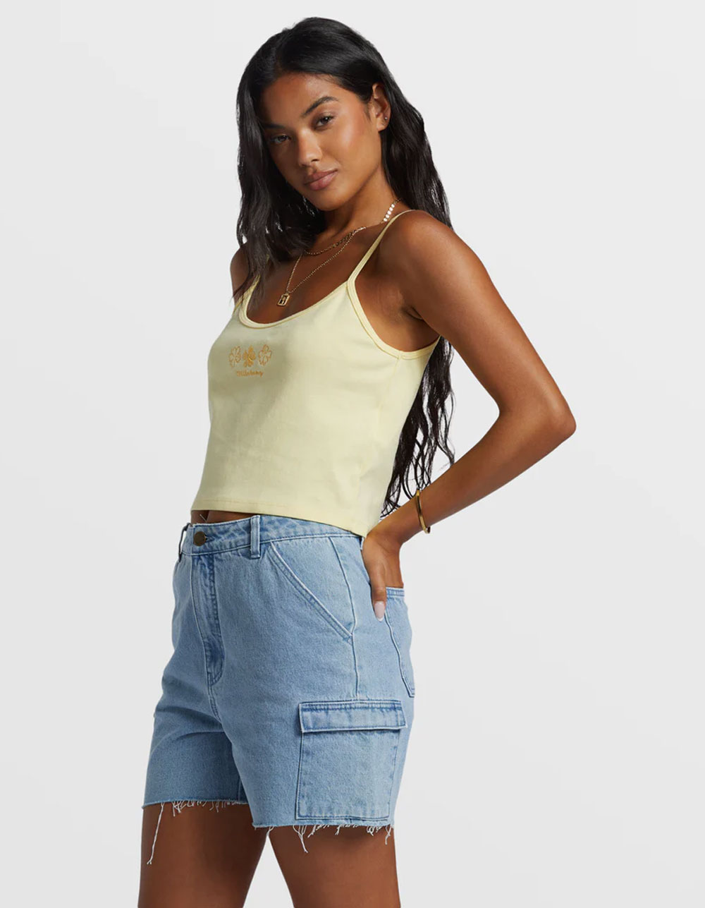 BILLABONG Westerly Womens Denim Cargo Shorts - DENIM