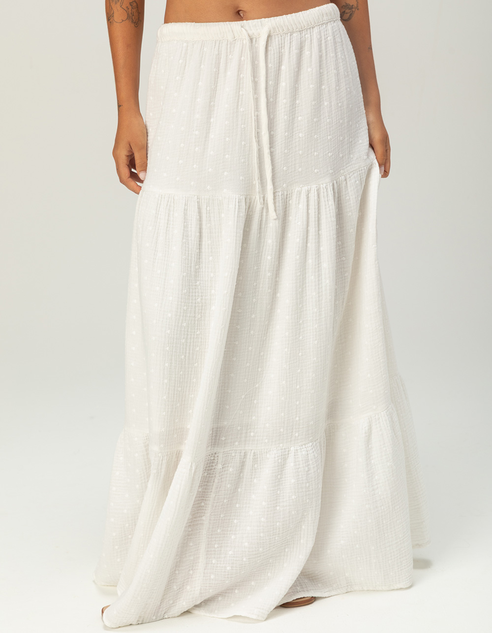 ROXY Side Street Womens Maxi Skirt  - WHITE