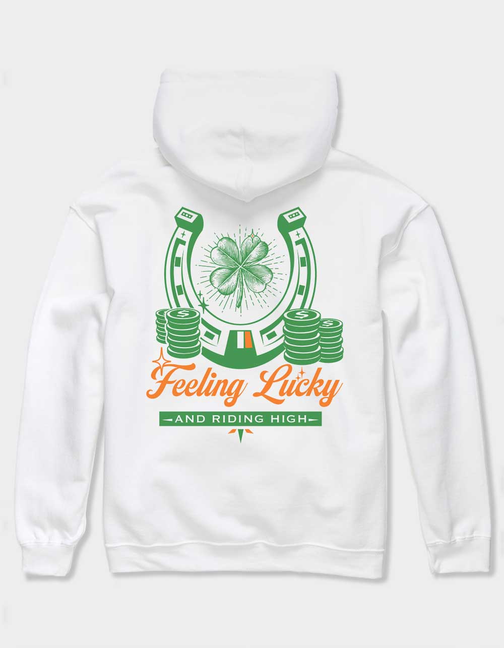 LUCK All Riding High Unisex Hoodie - WHITE