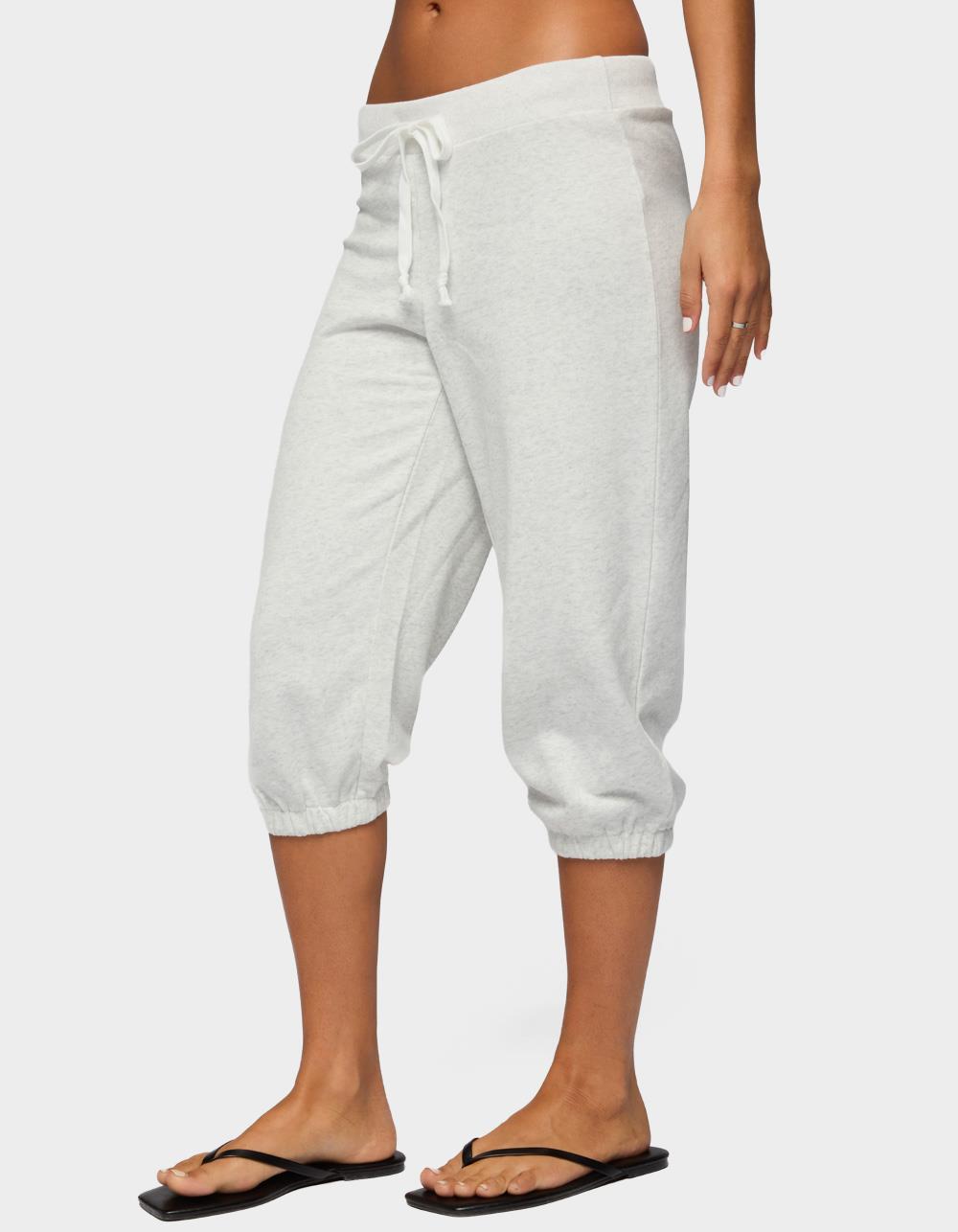 EDIKTED Deana Capri Sweatpants - LIGHT GRAY