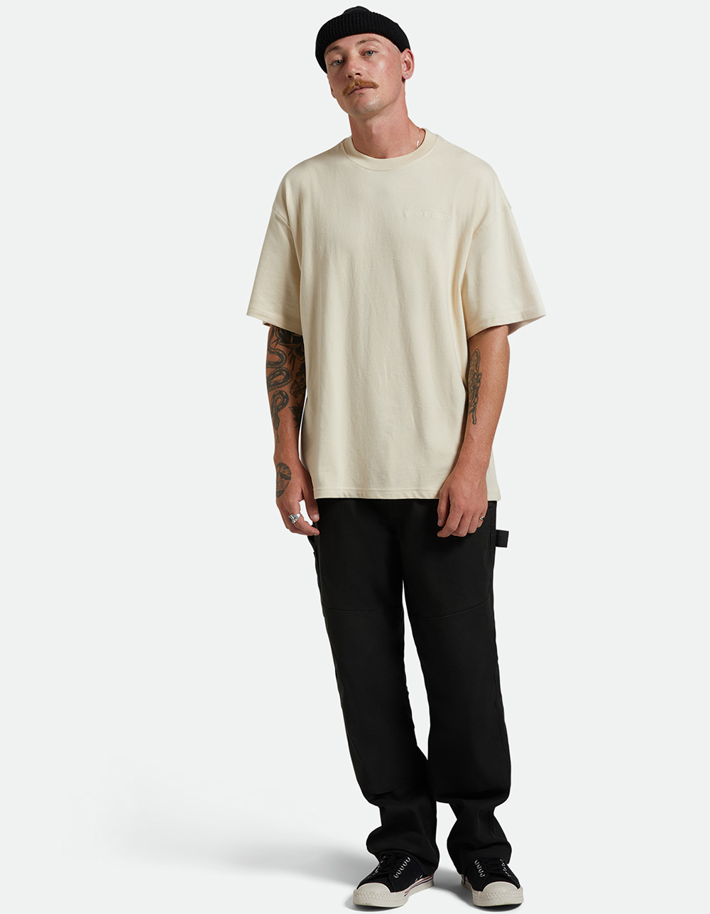 BRIXTON Quality Goods Mens Knit Shirt - CREAM