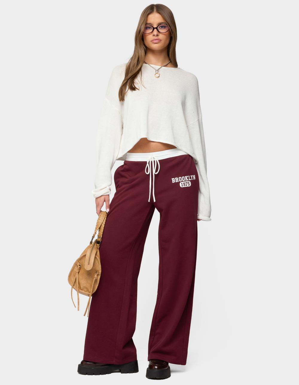 EDIKTED Brookie Sweatpants - DK RED