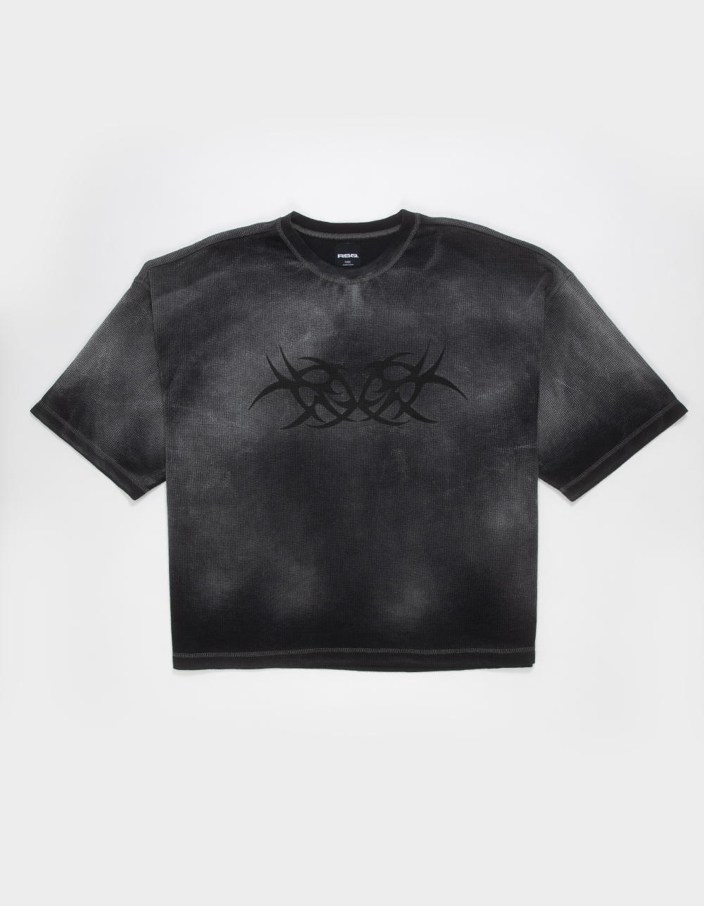 RSQ Mens Textured Baggy Crop Tee - BLACK