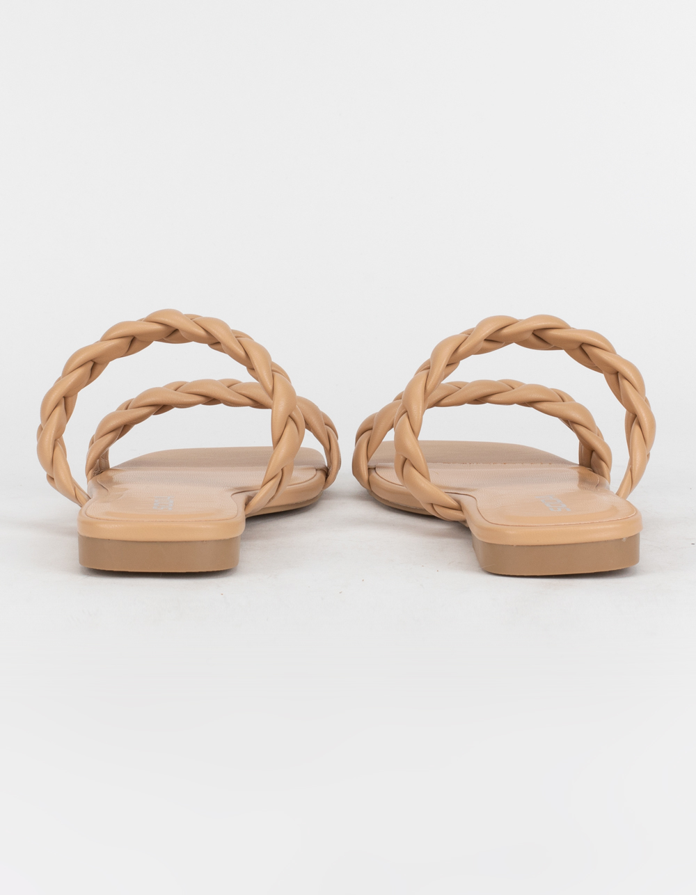 SODA Braided Square Toe Womens Flat Sandals - NUDE | Tillys