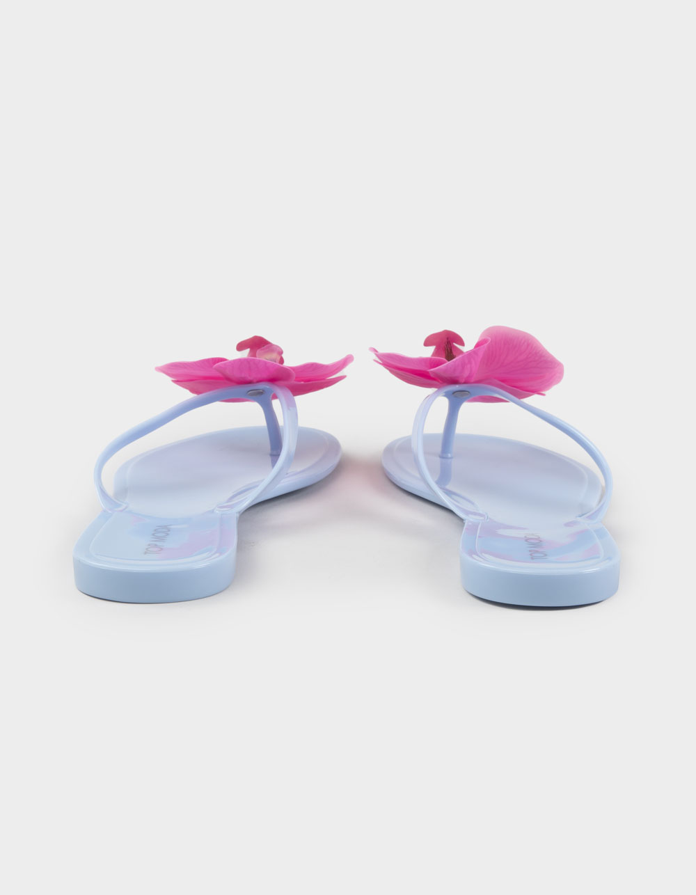 TOP MODA Hibiscus Womens Flip Flops - LIGHT BLUE