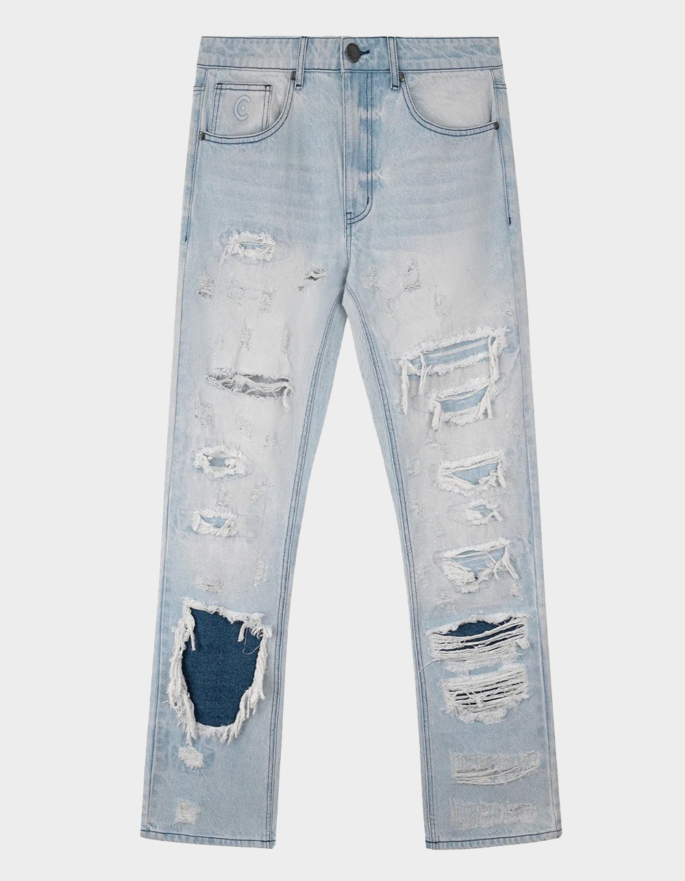 CALIBER Liberty Stud Mens Flare Jeans - LIGHT WASH
