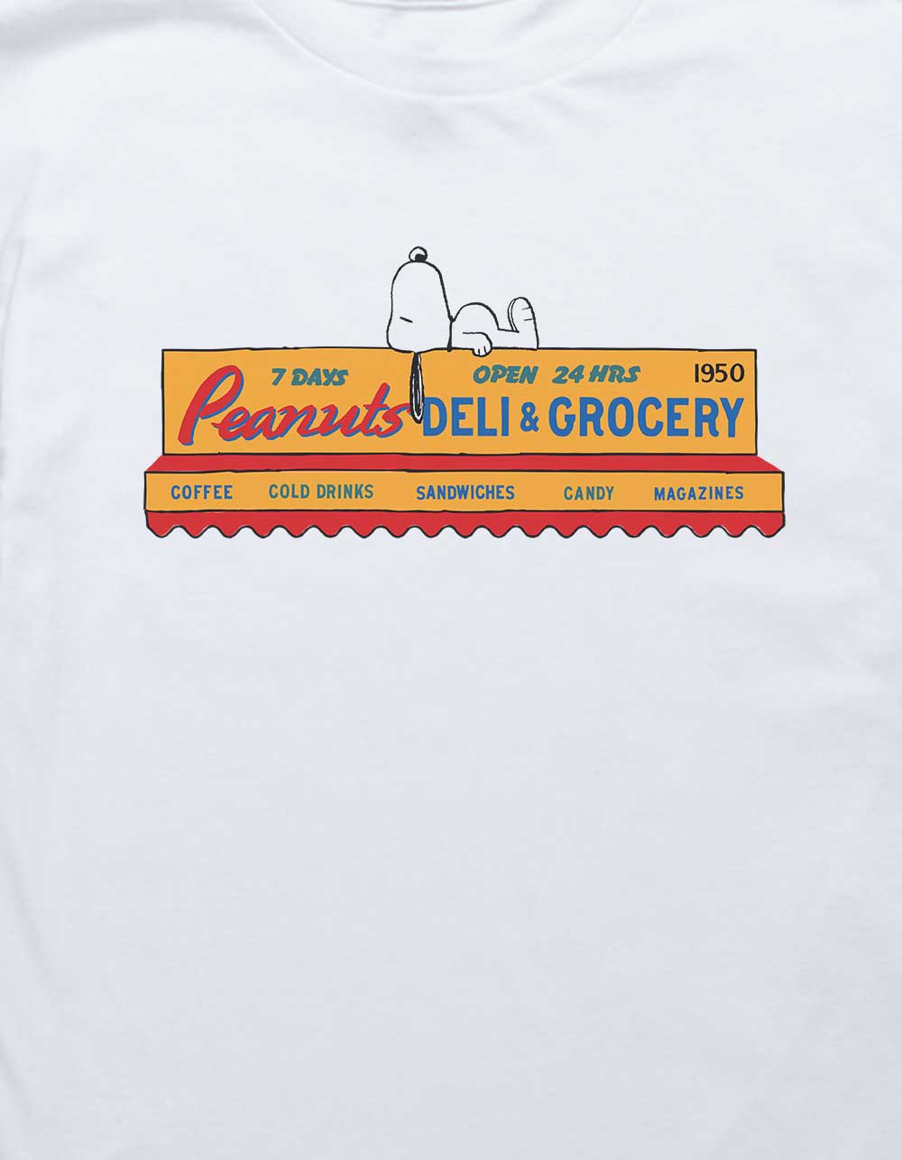 PEANUTS Snoopy's Deli Unisex Kids Tee - WHITE