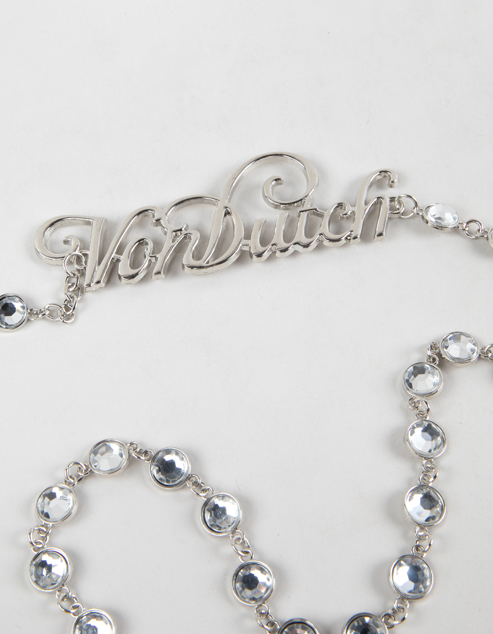 VON DUTCH Script Womens Chain Belt - SILVER