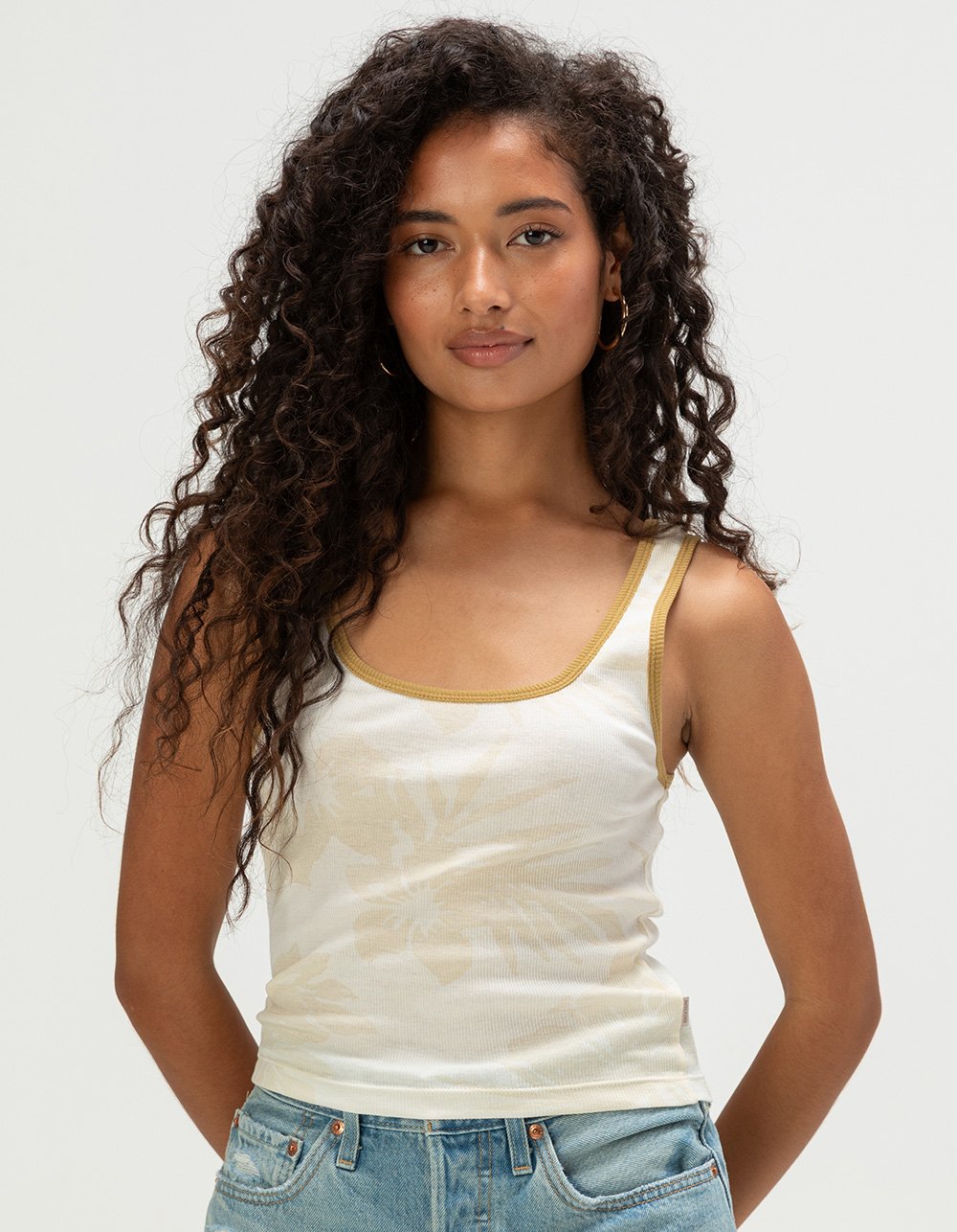 BRIXTON Ringer Organic Womens Tank Top - CREAM