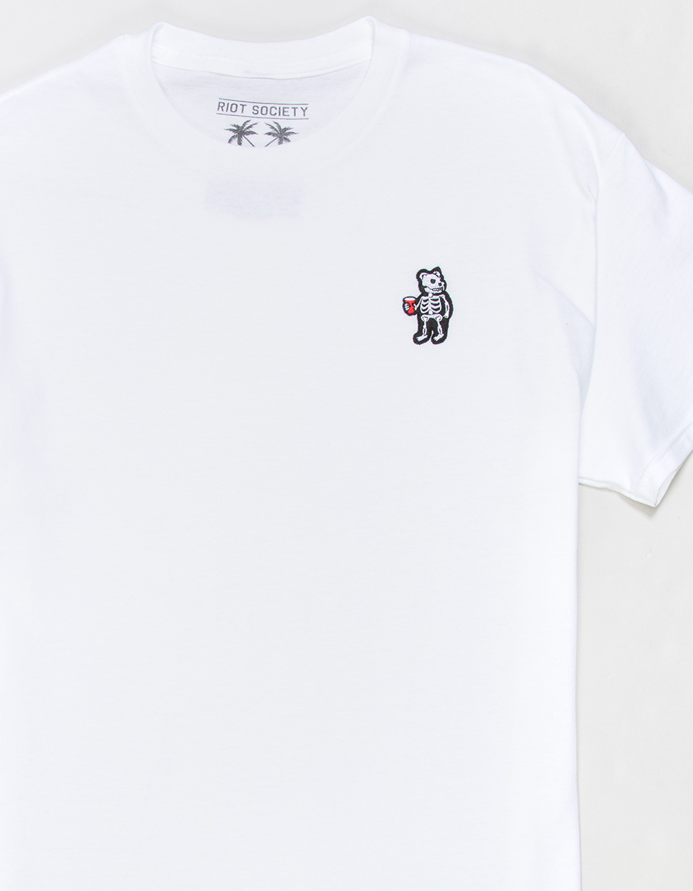 RIOT SOCIETY X-Ray Bear Embroidered Mens Tee - WHITE