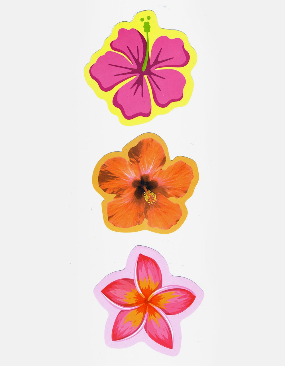 Hawaiian Flower Stickers 3 Pack - MULTI