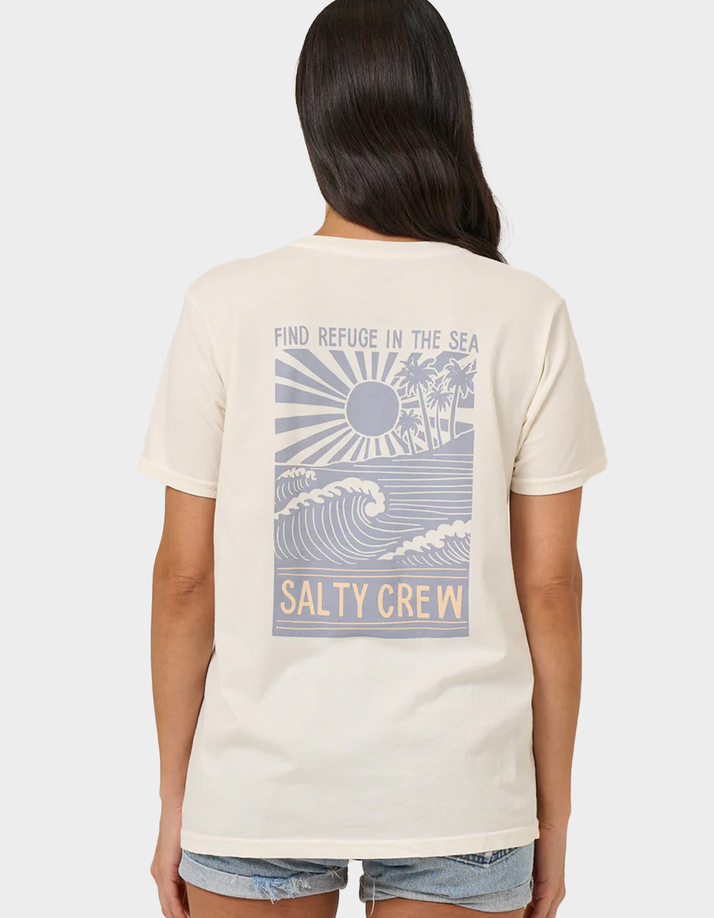 SALTY CREW Rise And Smile Womens Boyfriend Tee - WHITE