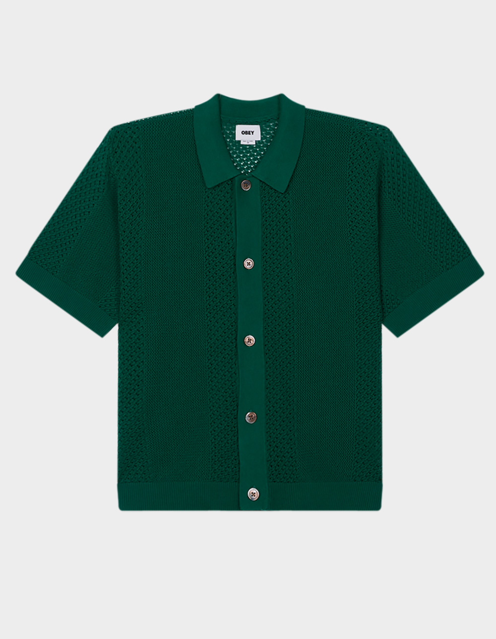 OBEY Evan Sweater Mens Button Up Shirt - FOREST