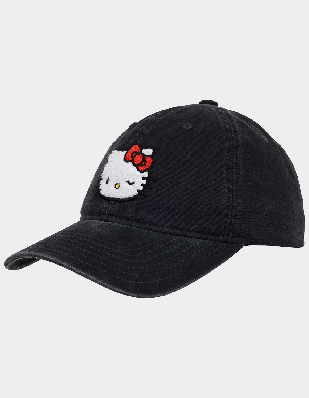 SANRIO Hello Kitty Chenille Patch Dad Cap - BLACK