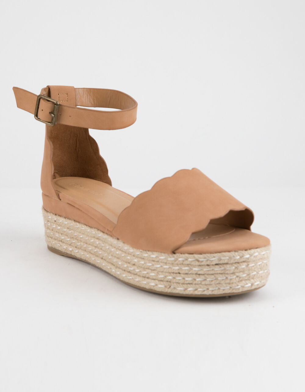 BAMBOO Scallop Espadrille Tan Womens Platform Sandals - TAN | Tillys