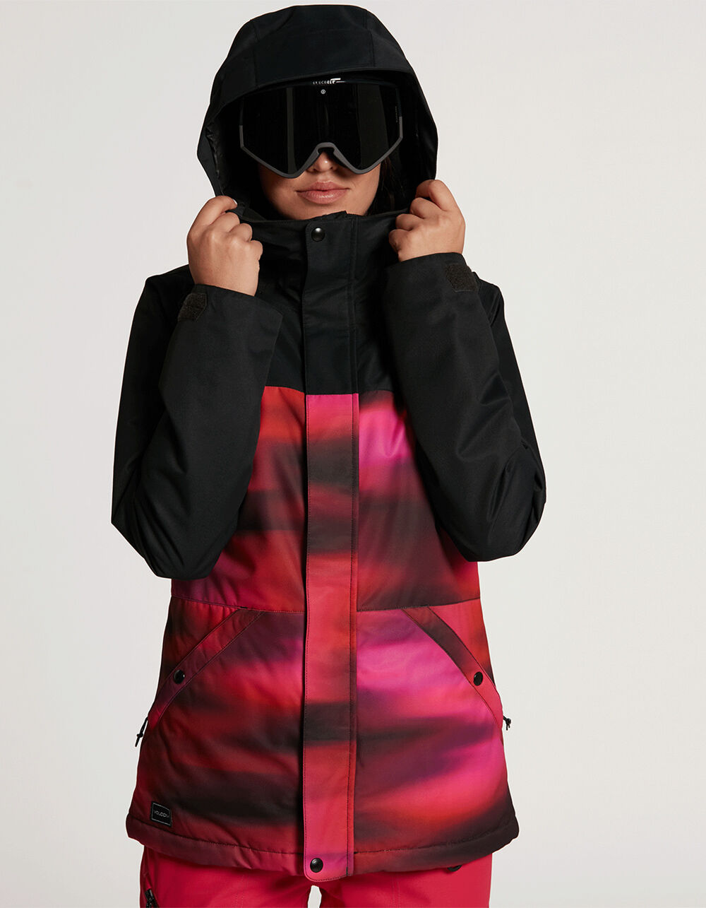 Bolt Insulated Womens Black & Pink Snow Jacket BLACK/PINK Tillys