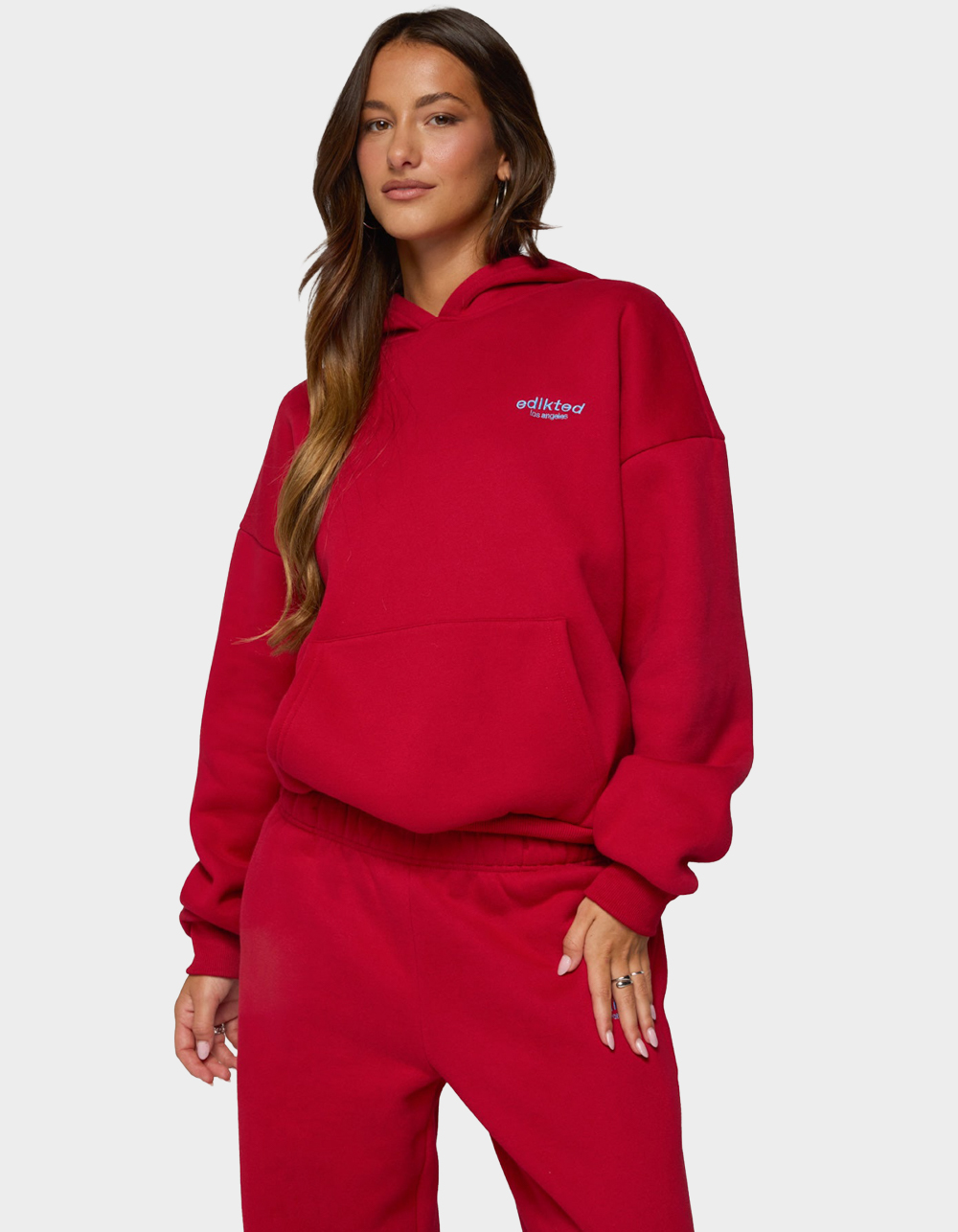 Edikted Los Angeles Hoodie - RED