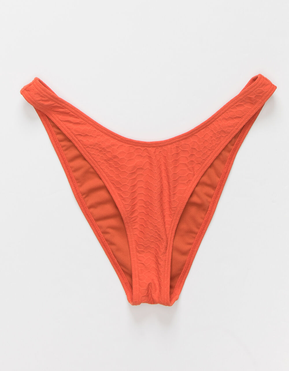 DAMSEL Honeycomb High Leg Bikini Bottoms - RED | Tillys