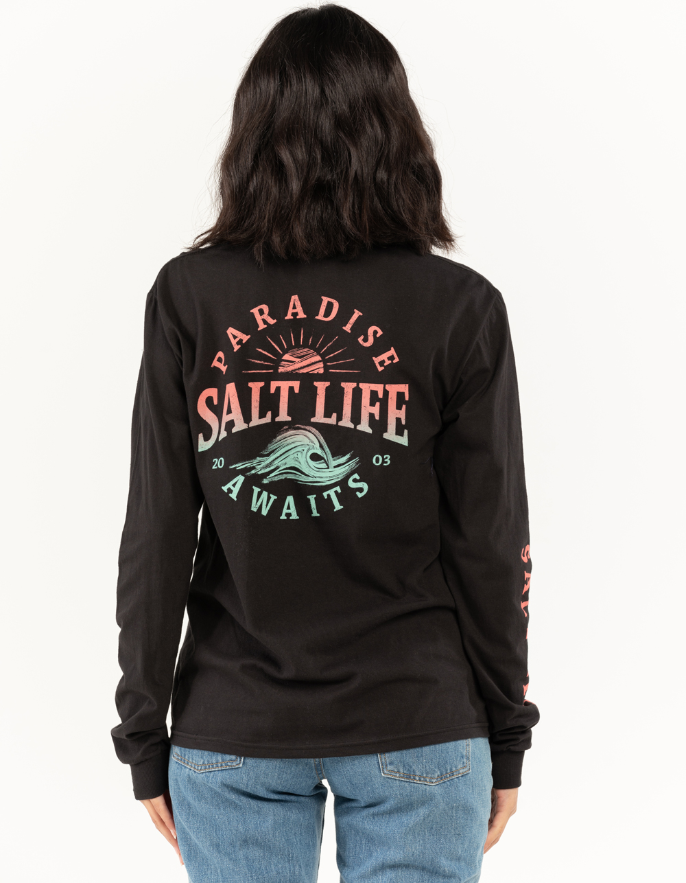 SALT LIFE Paradise Awaits Womens Tee BLACK Tillys