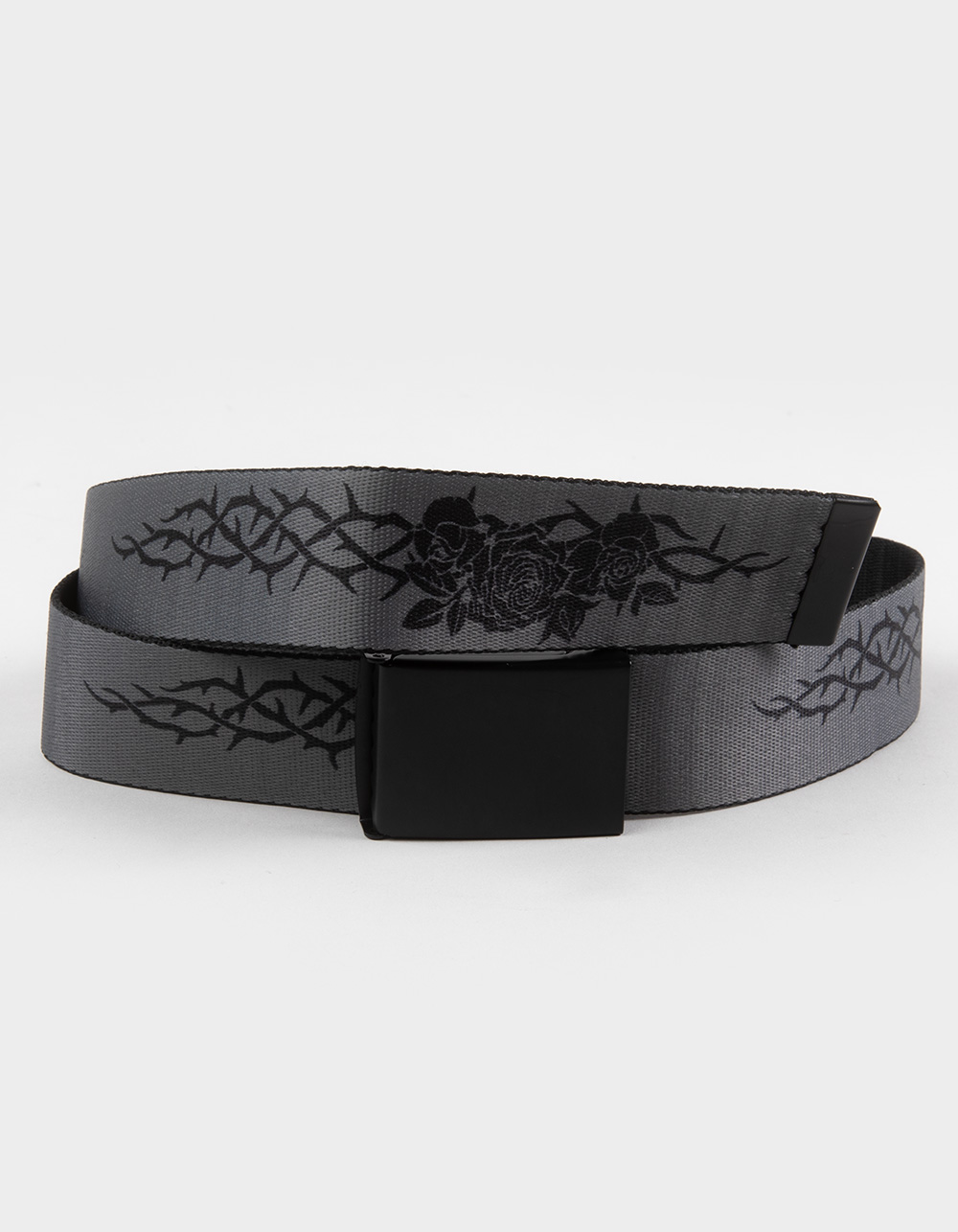 RSQ Mens Prickly Rose Web Belt - GRAY/BLACK