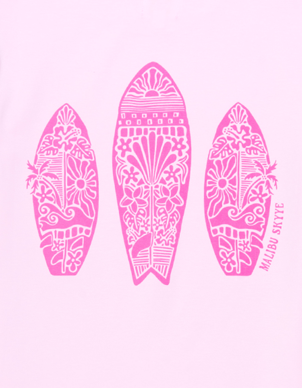 MALIBU SKYYE Surfboard Girls Boyfriend Tee - PINK