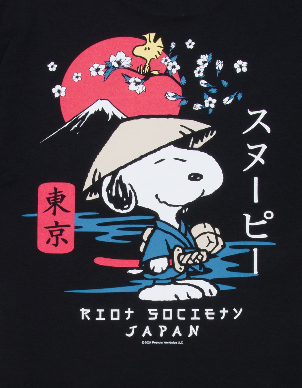 RIOT SOCIETY x Peanuts Samurai Mens Tee - BLACK