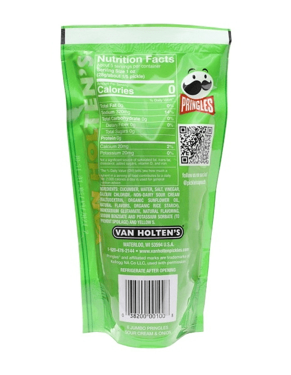 VAN HOLTEN'S Pringles Sour Cream & Onion Pickle In A Pouch - MULTI