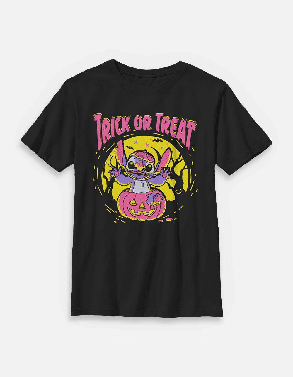 LILO & STITCH Trick Or Treat Unisex Kids Tee - BLACK