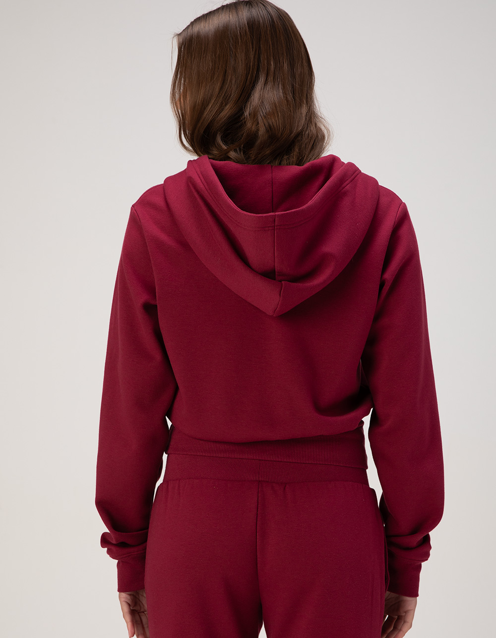 BABY PHAT Wide Band Womens Zip-Up Hoodie - BURGUNDY