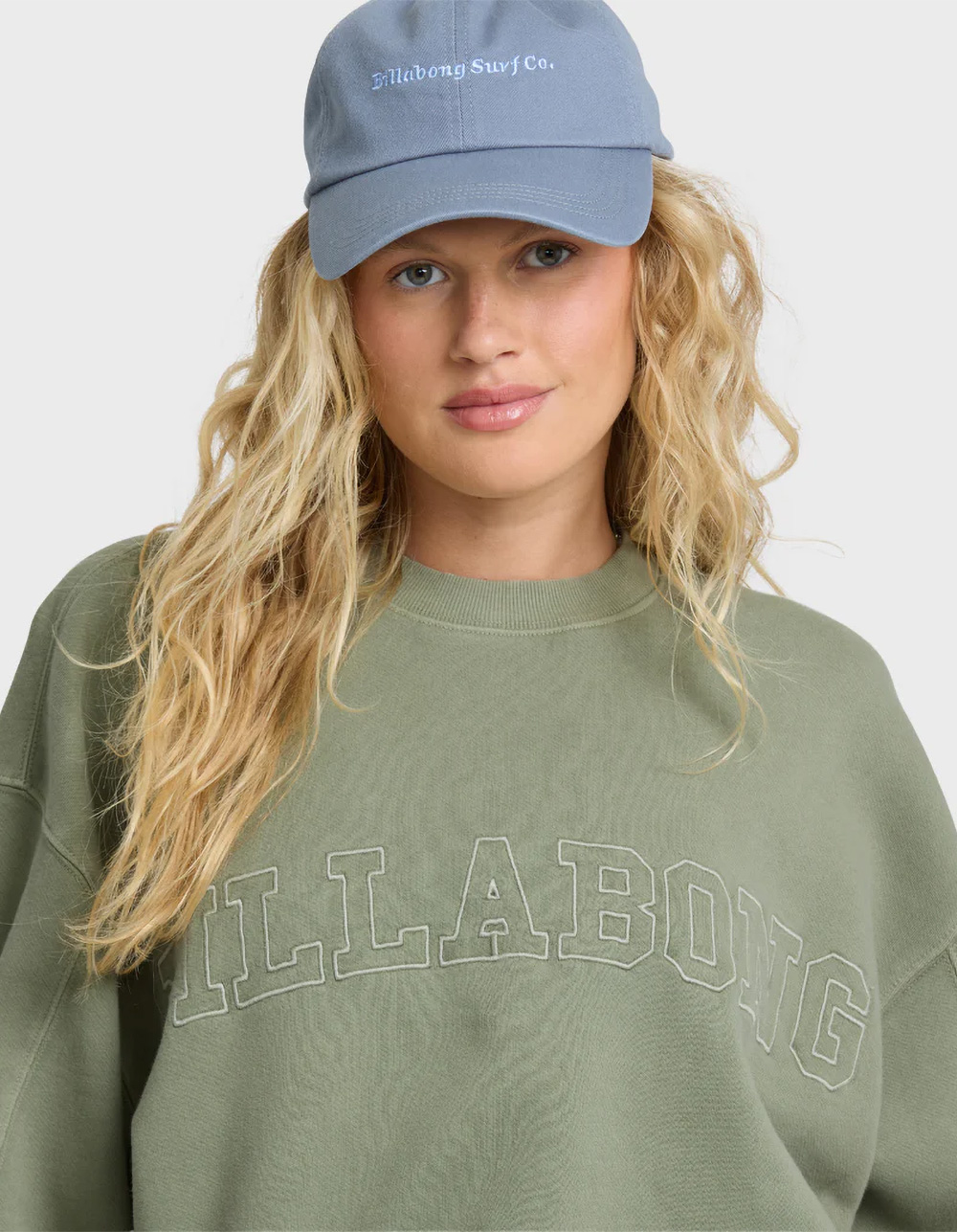 BILLABONG Vibes Kendal Womens Oversized Crewneck Sweatshirt - ARMY