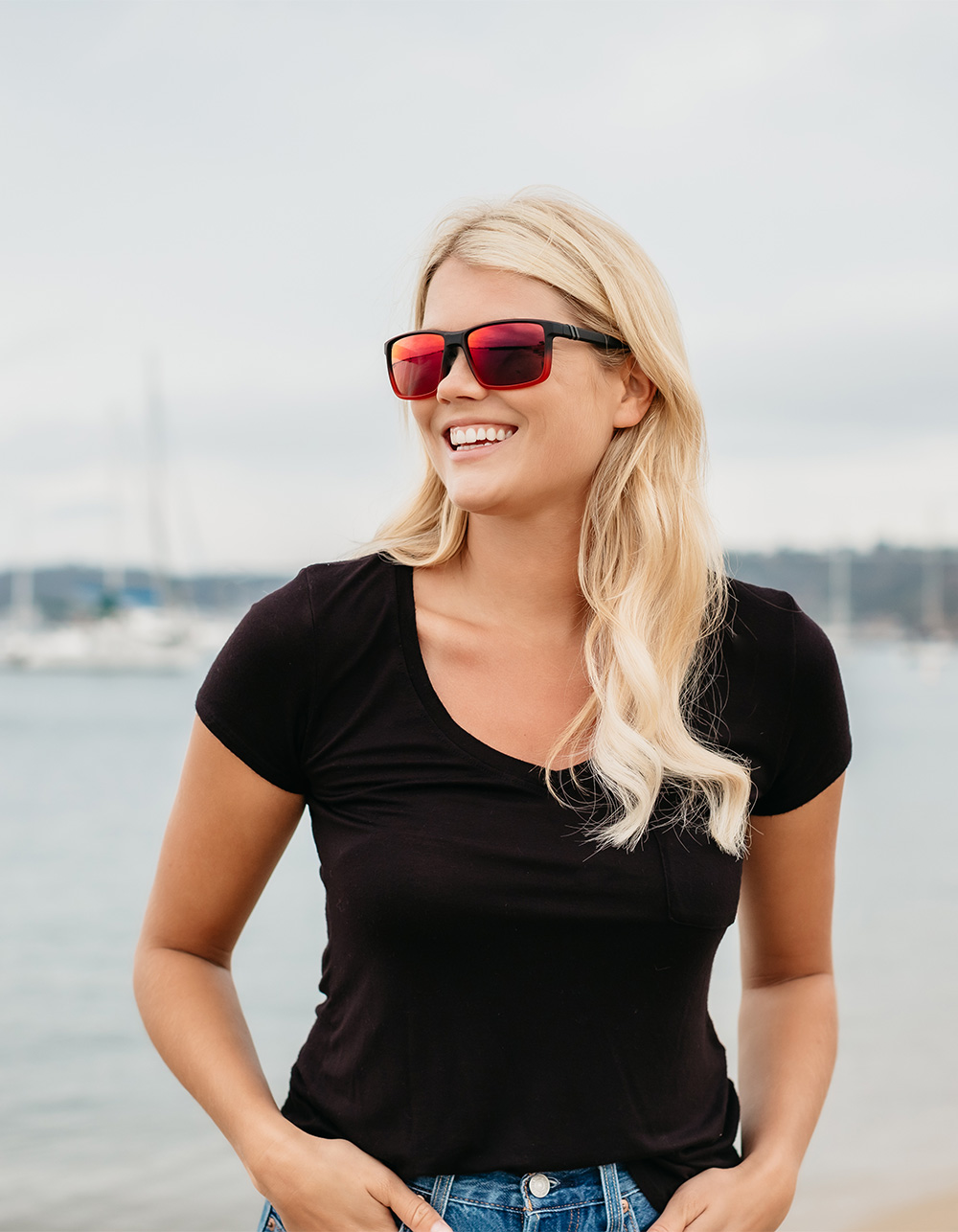 BLENDERS EYEWEAR Mesa Magna Punch Sunglasses BLK/RED Tillys