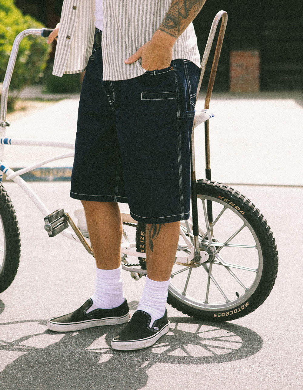 BRIXTON Builders Mens Carpenter Shorts - RINSE INDIGO