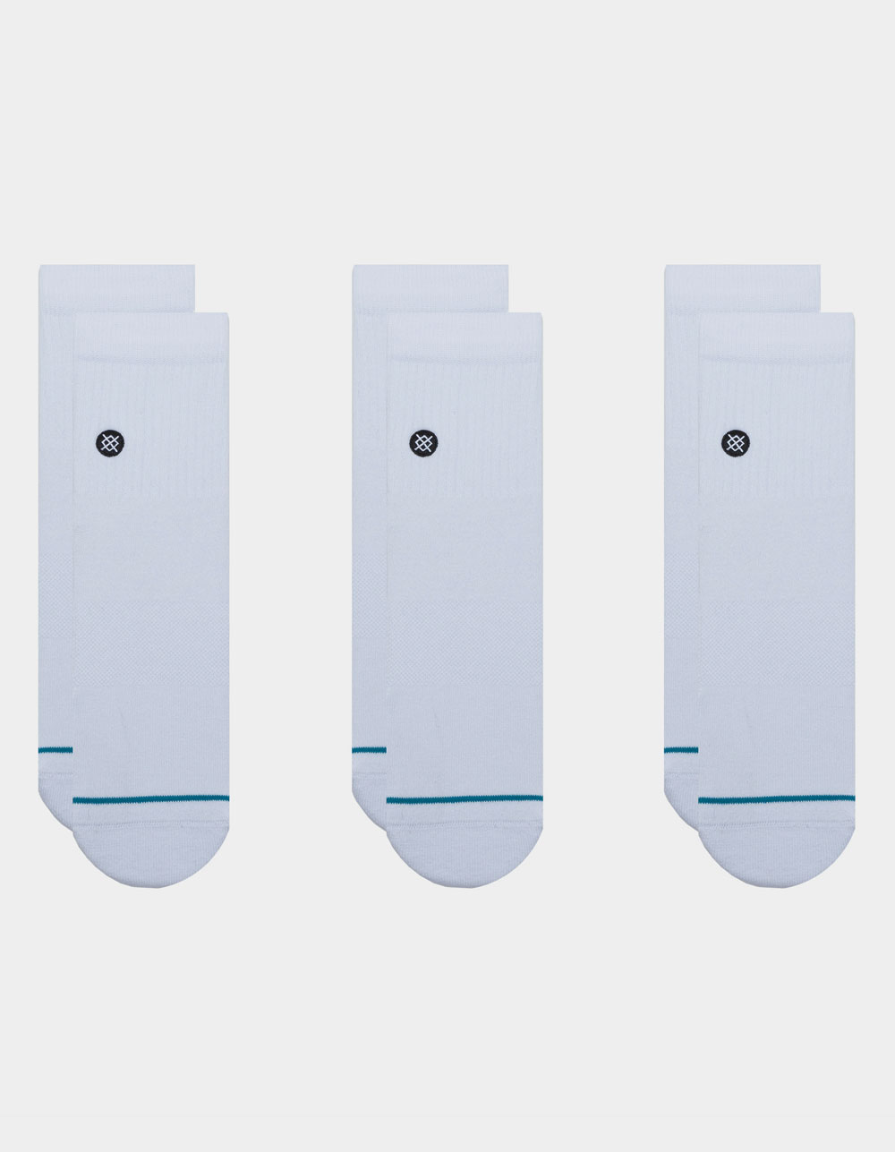 STANCE Icon 3 Pack Mens Quarter Socks - WHITE