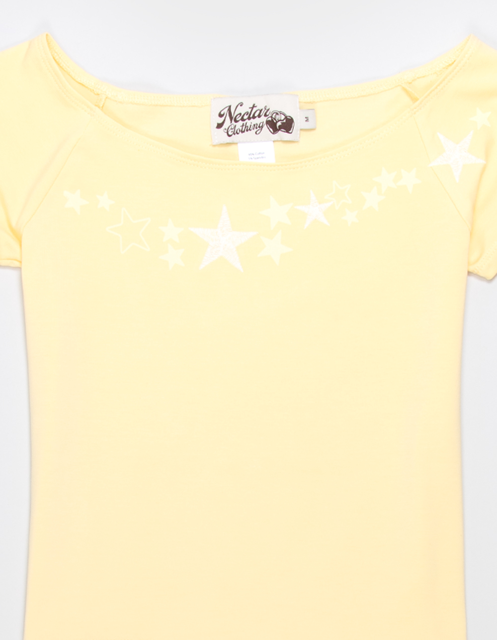 NECTAR CLOTHING Embroidered Stars Girls Off The Shoulder Top - YELLOW