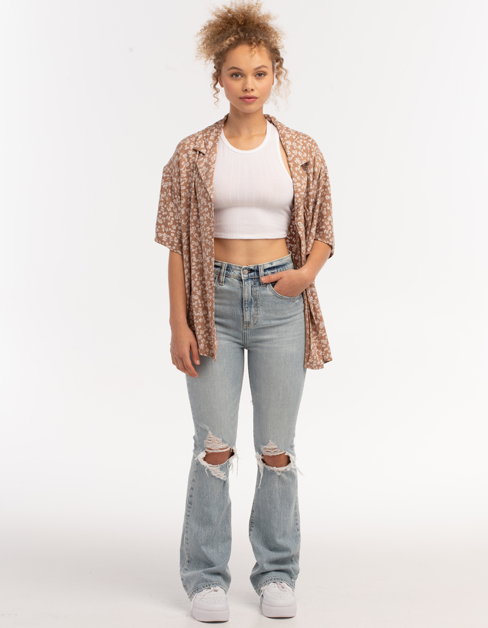 DAZE High Rise Go Getter Womens Flare Jeans - VINTAGE MED | Tillys