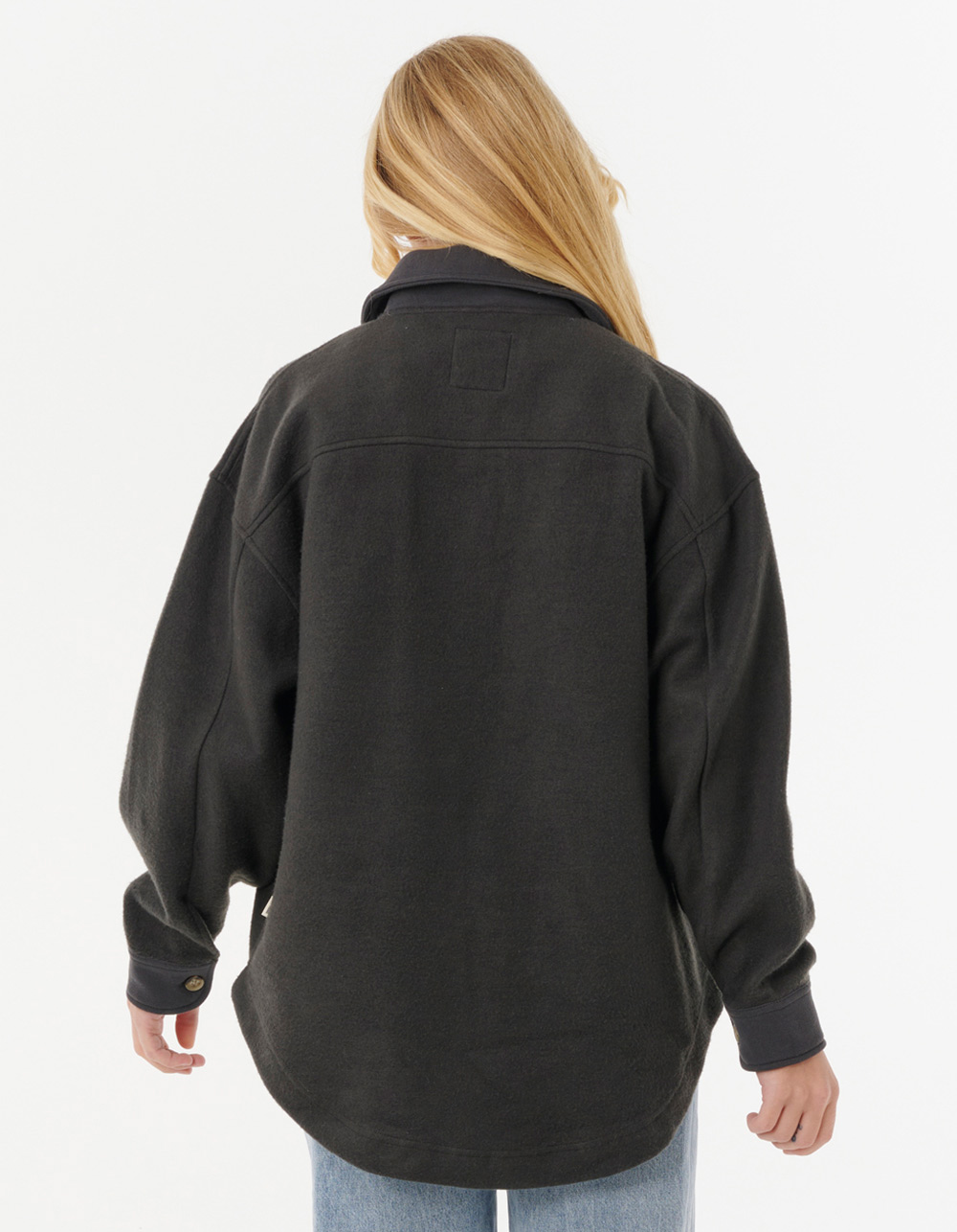 RIP CURL High Tide Fleece Womens Shacket - WASHED BLACK
